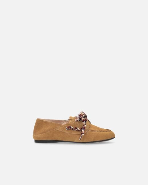 Pinko White Suede Moccasins With Multicoloured Laces