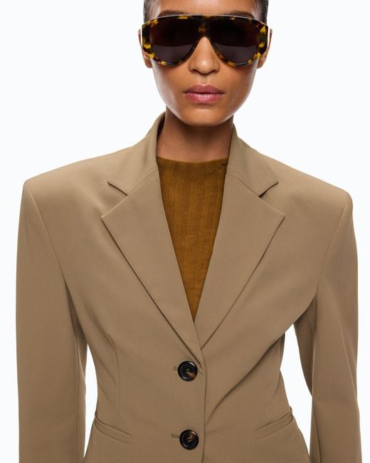 Pinko Natural Slim-Fit Cropped Blazer