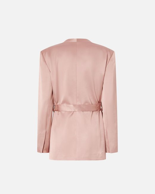 Pinko Pink Special-occasion Satin Blazer With Belt