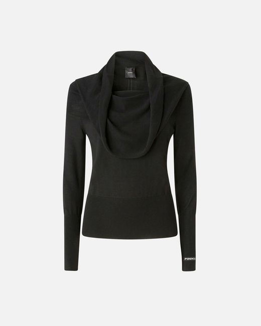 Pinko Black Sweater With Shawl Collar