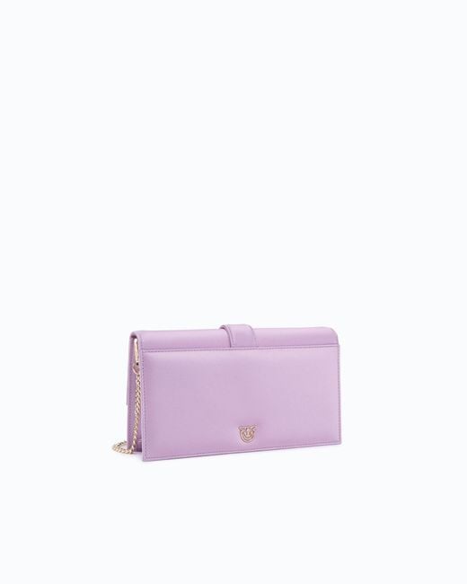Pinko Purple Galleria Love Bag One Flat Medium Hand-Held Clutch