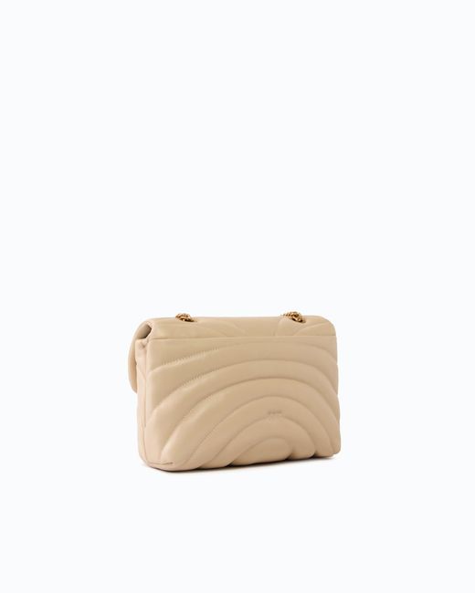 Pinko Natural Love Bag Puff Large Butterfly Quilt Crossbody Bag