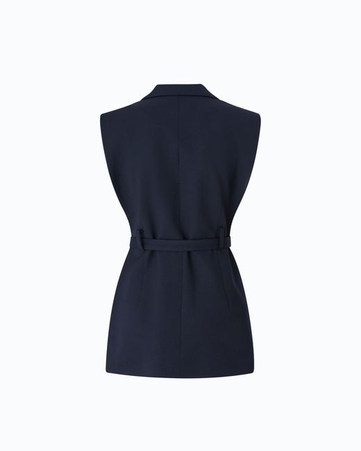 Pinko Blue Vest With Open Sides And Belt
