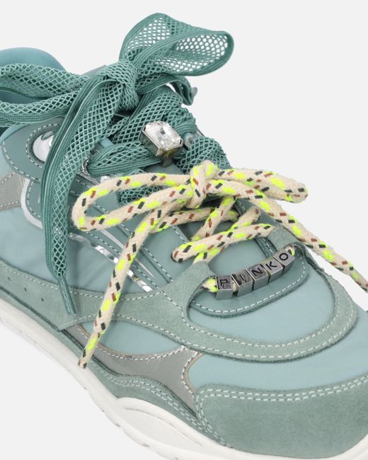 Pinko Blue Sneakers With Double Laces And Logo Details