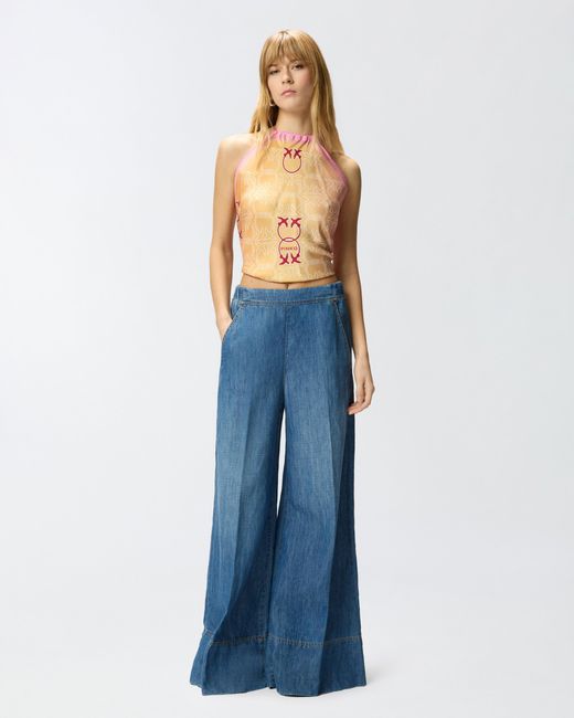 Pinko White Cover-Up Top With Love Birds Logo