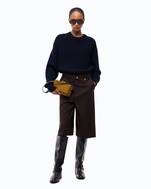 Pinko Blue Ribbed Wool Sweater
