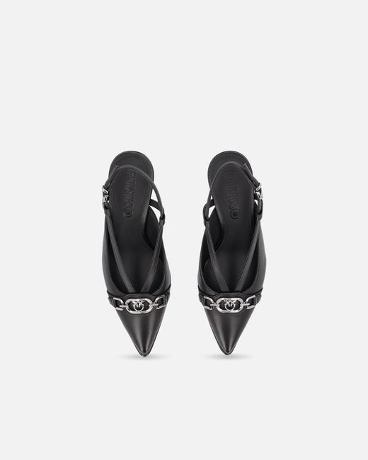 Pinko White Sling-Back Pumps