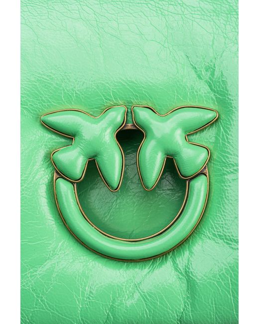 Classic Love Bag Click Puff soft naplak di Pinko in Green