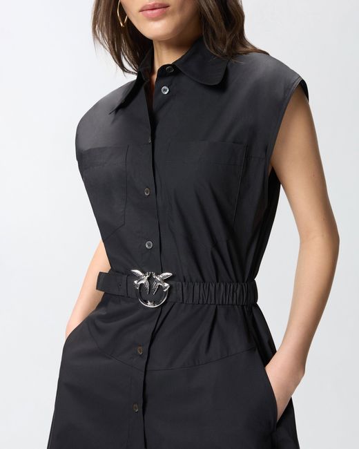 Pinko Black Shirt Dress With Love Birds Belt