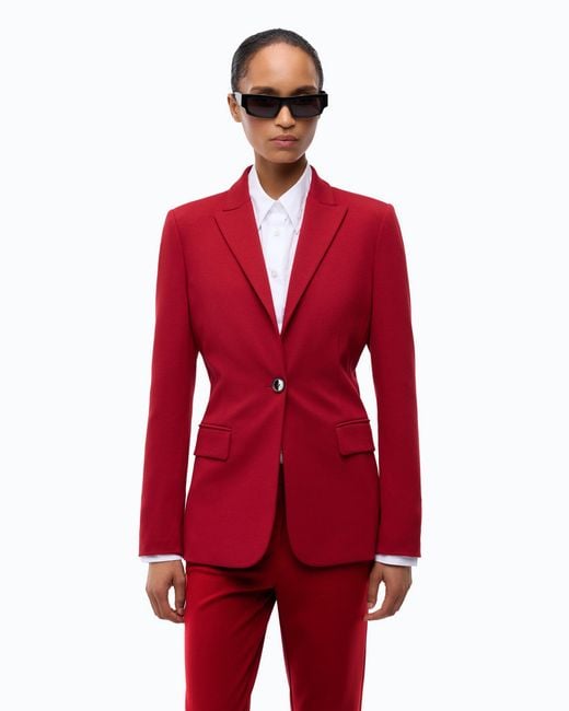 Pinko Red Single-Breasted Blazer