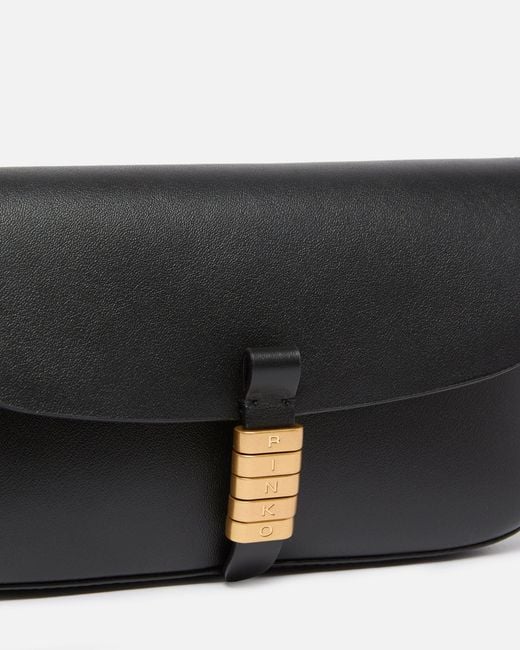 Pinko Black Saddle Flat Medium Shoulder Bag