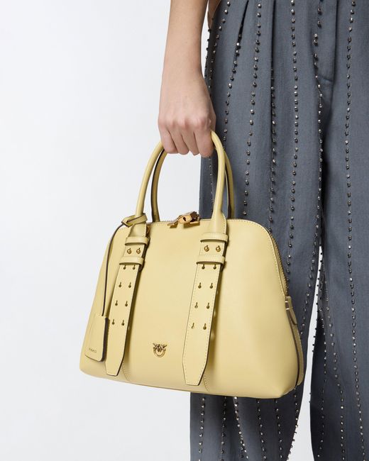 Pinko Natural Escape Bag Medium Leather Handbag