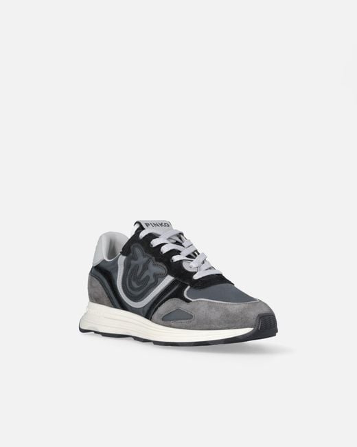 Pinko White Suede Sneakers With Logo