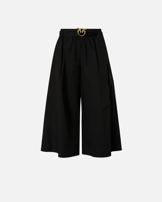 Pinko Black Long Shorts With Love Birds Buckle