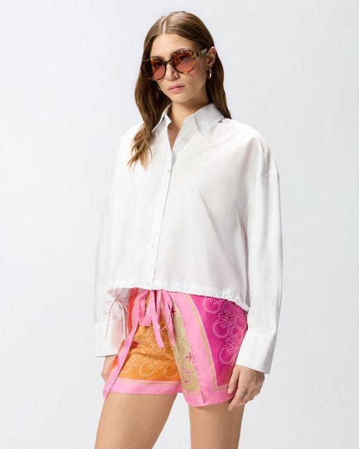 Pinko White Cropped Shirt