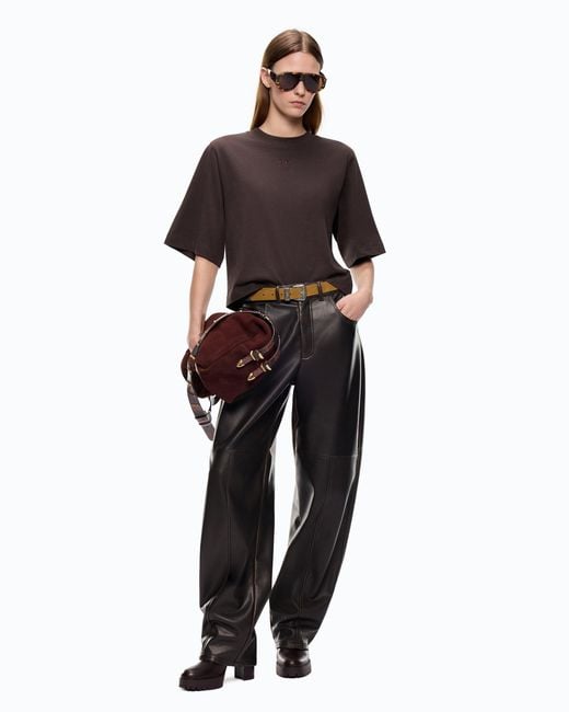 Pinko Gray T-Shirt With Wide Sleeves And Love Birds Logo