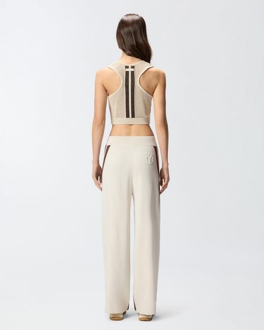 Pinko White Sleeveless Crop Top With Bands On The Back