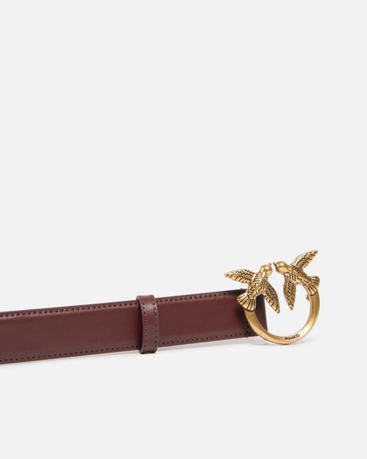 Pinko White Love Birds Leather Belt 3Cm
