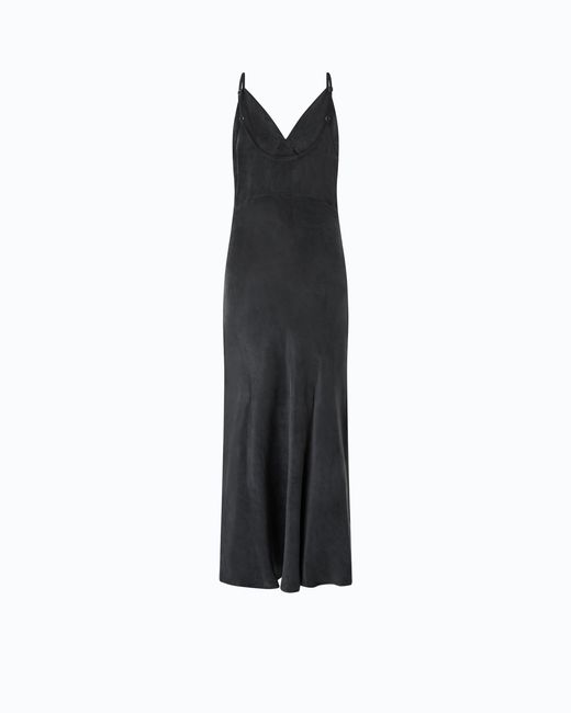 Pinko Blue Midi Slip Dress With Removable Love Birds Logo