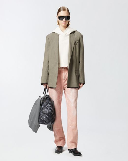 Sudadera Oversize Con Detalles De Sarga Pinko de color White