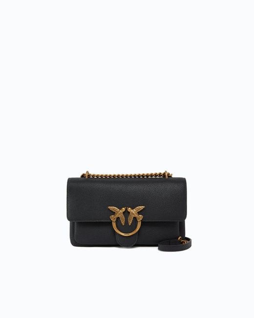 Pinko White Love Bag Crossbody Bag In Soft Leather