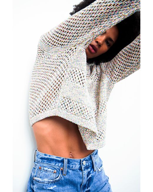 Caroline Open Knit Pullover Sweater | Lyst