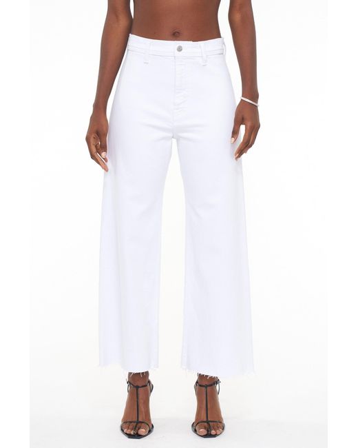 Pistola Penny High Rise Wide Leg Crop in White | Lyst