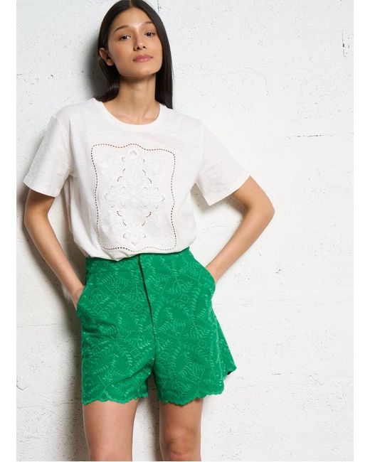 Tee-Shirt Col Rond En Coton Femme La Petite Etoile en coloris Green