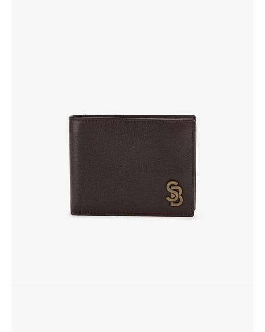 Portefeuille À Rabat Horizontal En Cuir Logo Métal Serge Blanco pour homme en coloris White