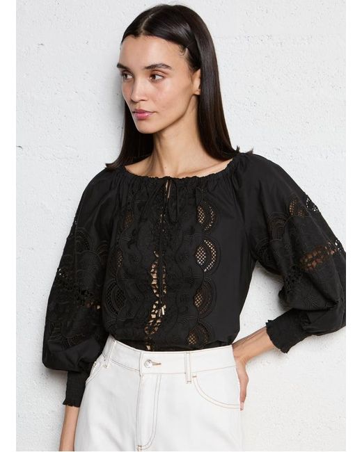 Top Col Bateau En Coton Femme Liu Jo en coloris Black