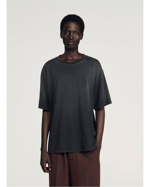 Tee-Shirt Manches Courtes Fluide Délavé Sandro pour homme en coloris Blue