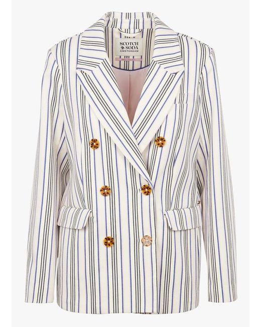 Veste De Tailleur Rayée Femme Scotch & Soda en coloris White
