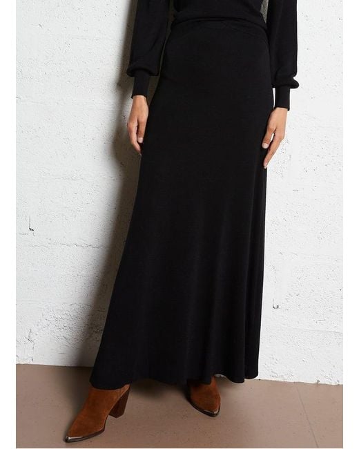 Jupe Longue En Maille Femme Ba&sh en coloris Black