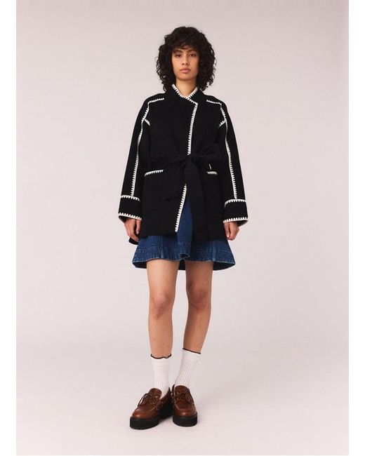 Veste Col Montant En Laine Mélangée Femme Maje en coloris Natural