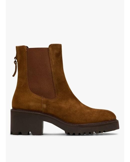 Bottines En Cuir Velours Femme Mellow Yellow en coloris Brown