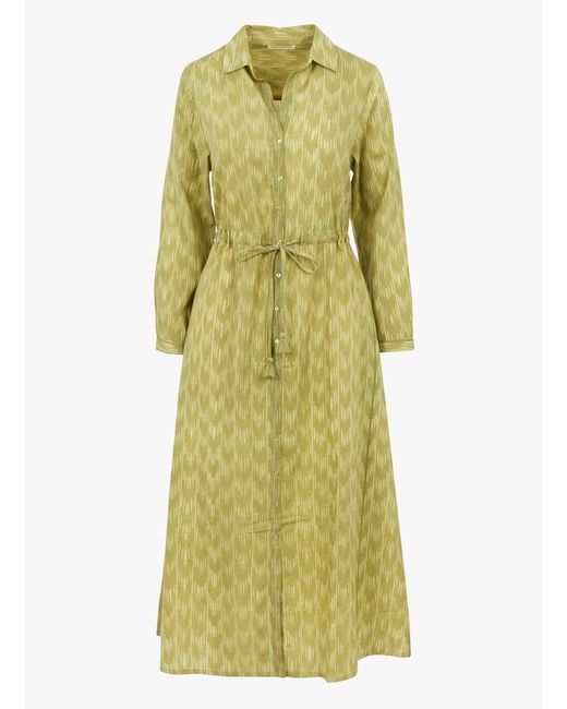 Robe Midi Col V En Coton Imprimé Femme MAISON HOTEL en coloris Yellow