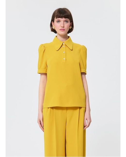 Polo Manches Courtes À Boutons Bijoux Femme Tara Jarmon en coloris Yellow