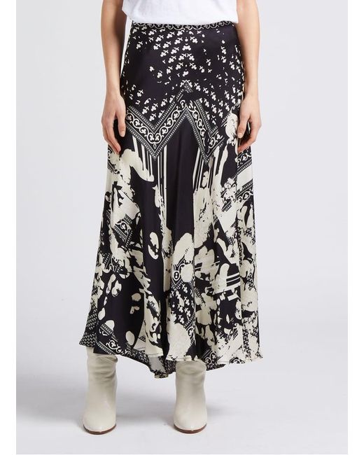 Jupe Longue Imprimé Femme Mes Demoiselles en coloris Black