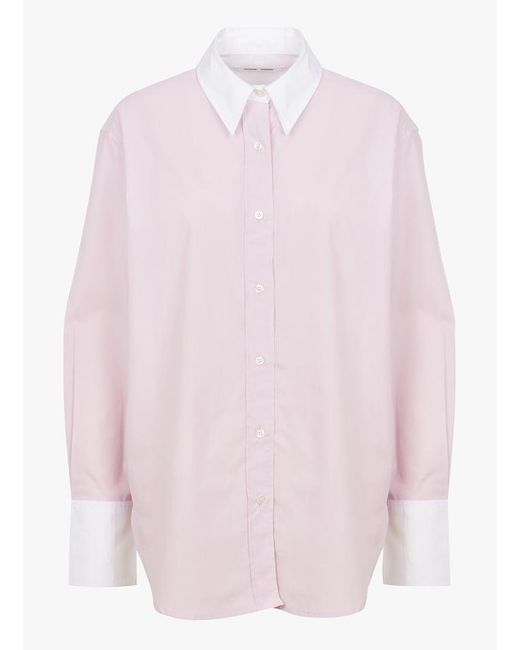 Chemise Col Classique En Coton Bio Femme Samsøe & Samsøe en coloris Pink