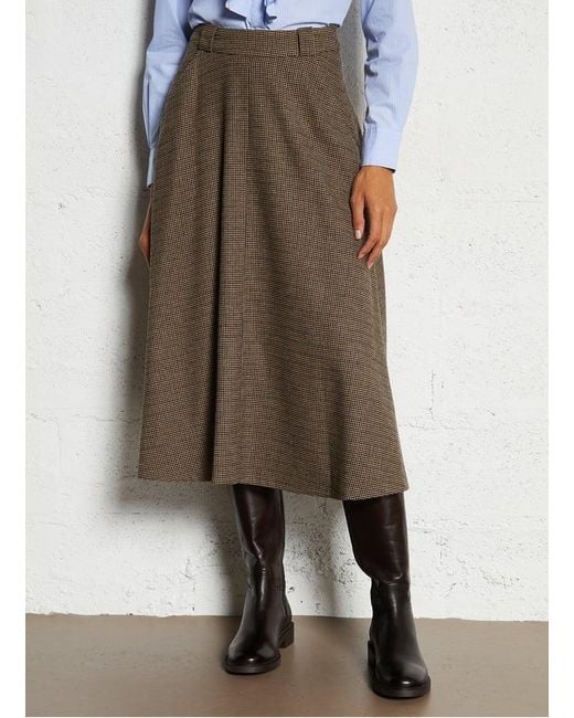 Jupe Midi Motif Pied De Poule Femme Diega en coloris Blue
