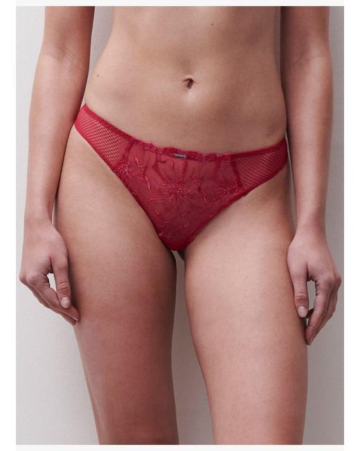 Tanga Broderie Florale Chantelle en coloris Red