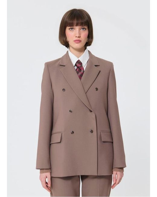 Veste Tailleur Droite En Laine Femme Tara Jarmon en coloris Brown