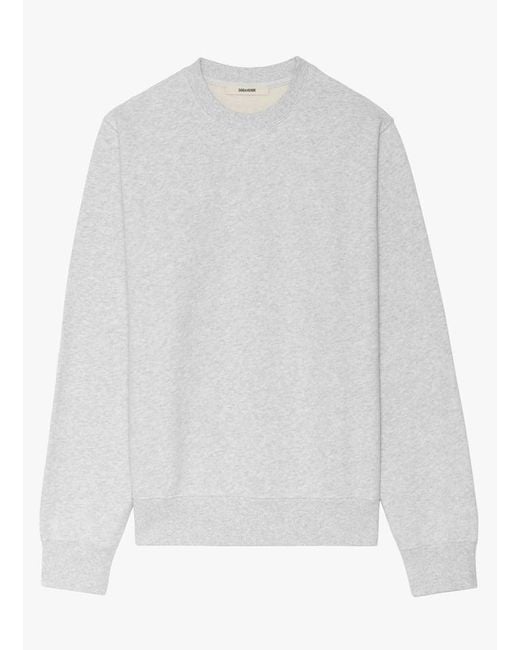 Sweat Col Rond En Coton Mélangé Zadig & Voltaire pour homme en coloris White