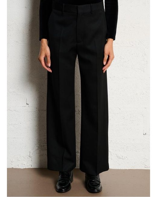 Pantalon Tailleur Droit Uni En Laine Femme MASSCOB en coloris Black