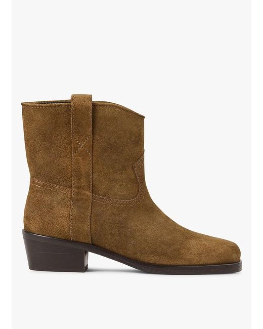 Bottines Western En Cuir Suédé Femme Ba&sh en coloris Brown