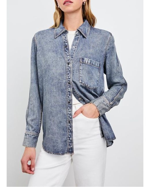 Chemise Col Classique Femme Rails en coloris Blue