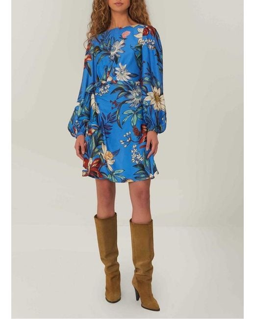 Robe Courte Col Rond À Imprimé Floral Femme Farm Rio en coloris Blue