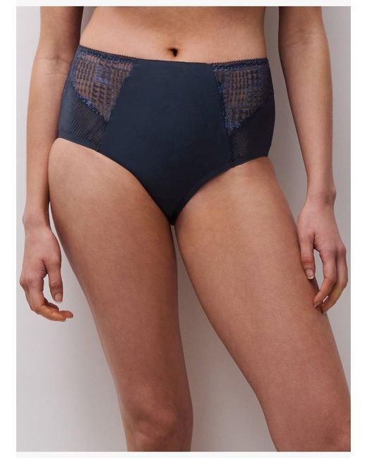 Culotte Taille Haute Broderie Chantelle en coloris Blue