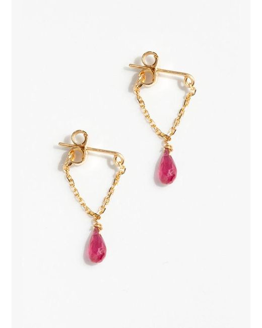 Boucles D'Oreilles Chaîne Mia Essentiel Or 750 Rubis YAY en coloris White