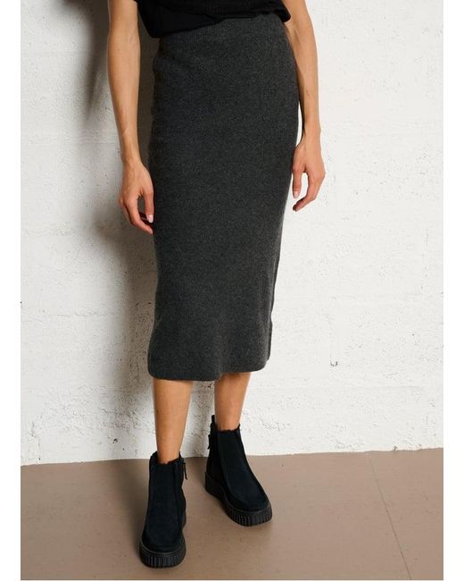 Jupe Midi En Maille Femme The Korner en coloris Black